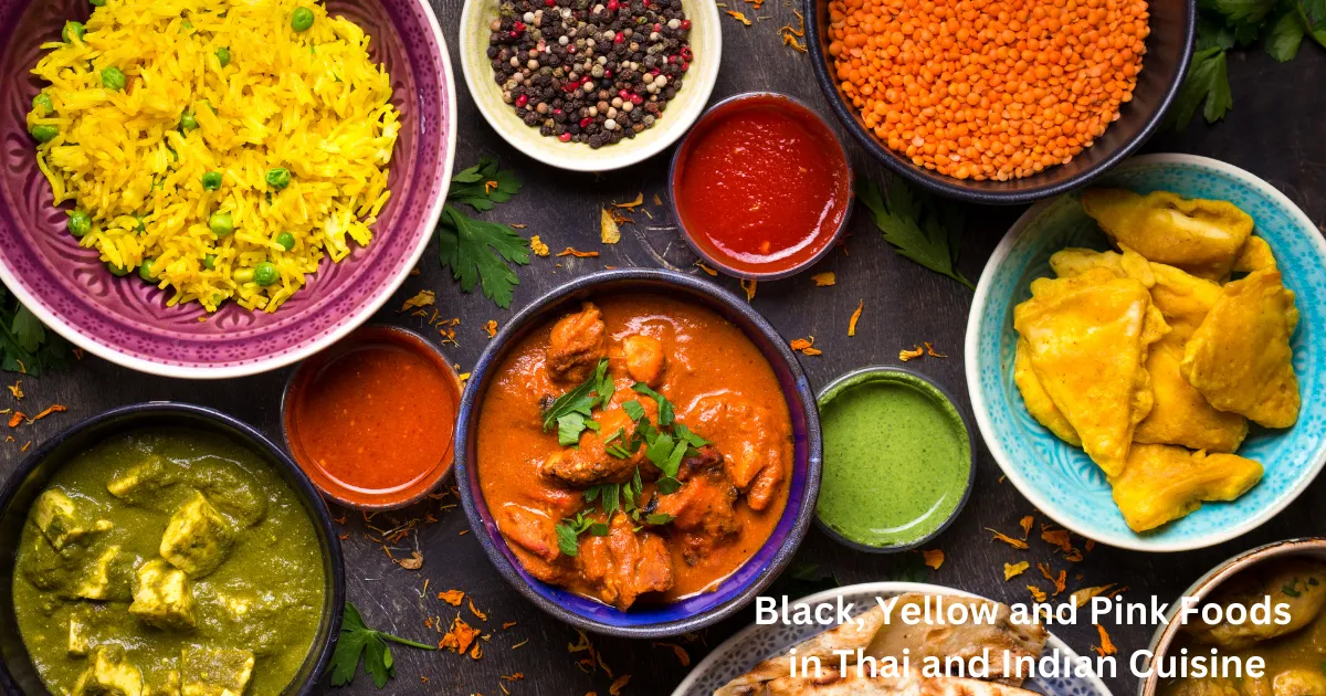 Black, Yellow, and Pink Foods