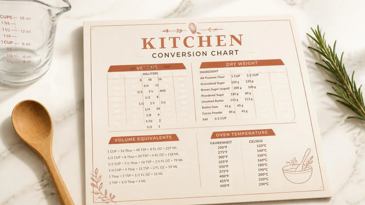 Cooking Measurements Tool: Convert Cups, Spoons & More in Seconds