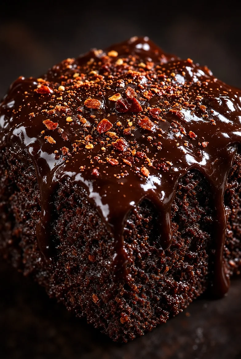 Brownies con cayena y ganache de chocolate