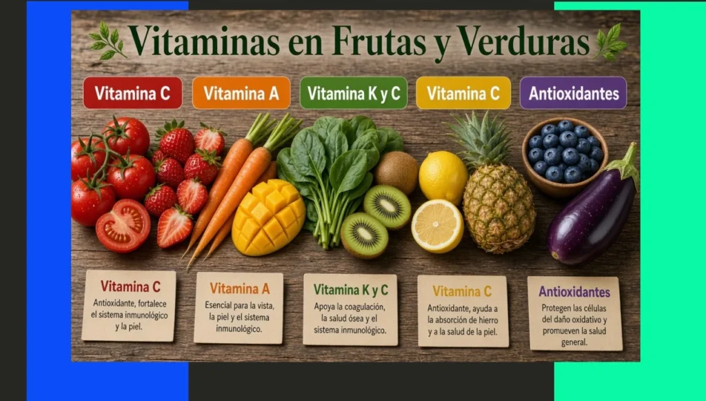vitaminas en frutas y verduras